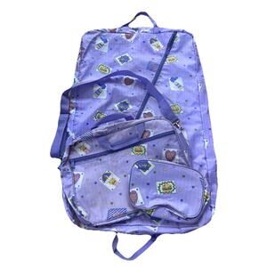 Vintage 90's Y2K Dance Travel Garment Bag Duffel Toiletry Zipper Purple Girls